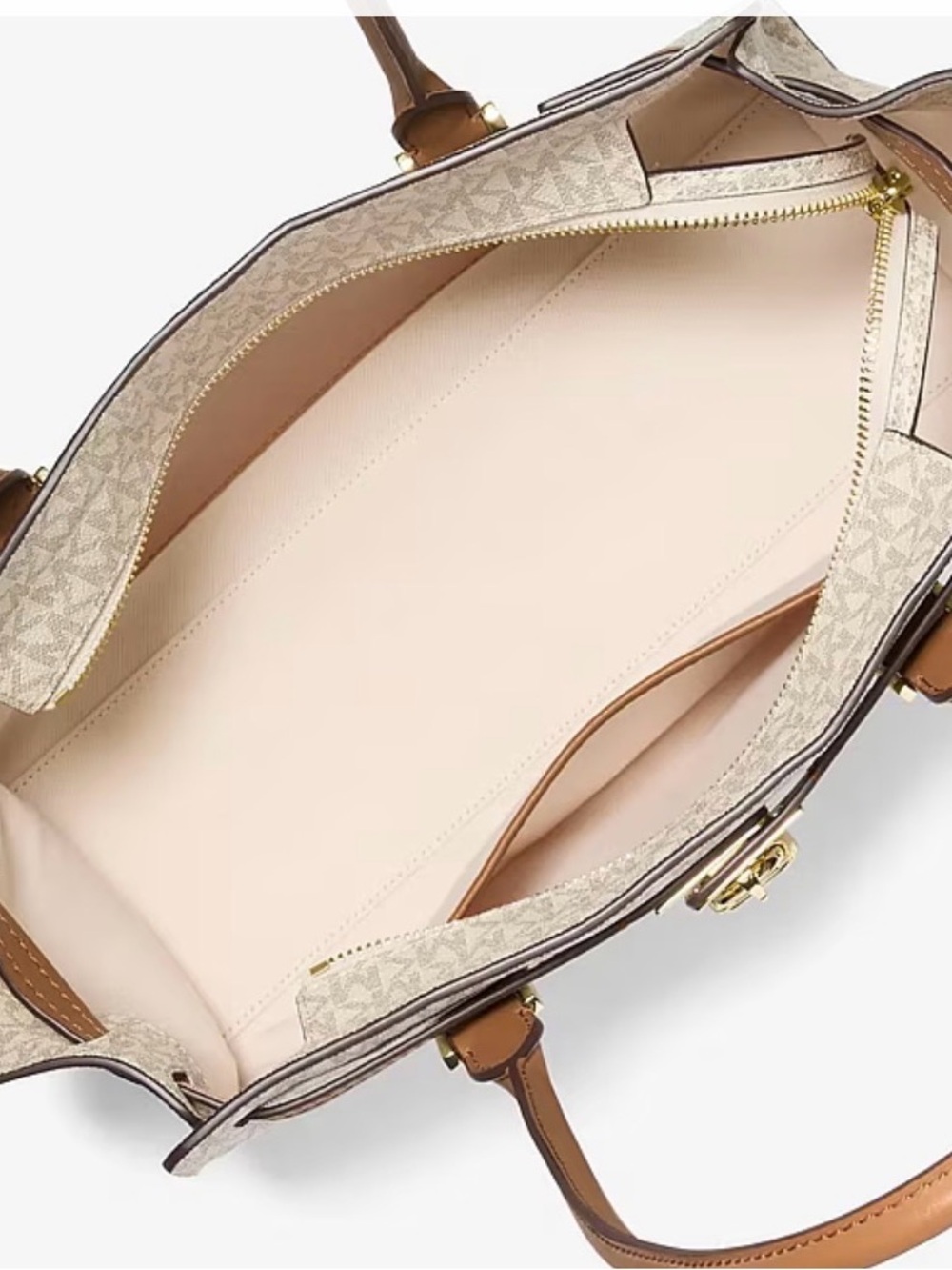 Michael Kors Signature Tote in Vanilla with Acorn Trim and Matching Wallet - Picture 3 of 16